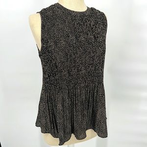 Adrianna Papell Woven Pleat Sleeveless Top